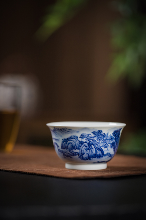 青花-山水杯
